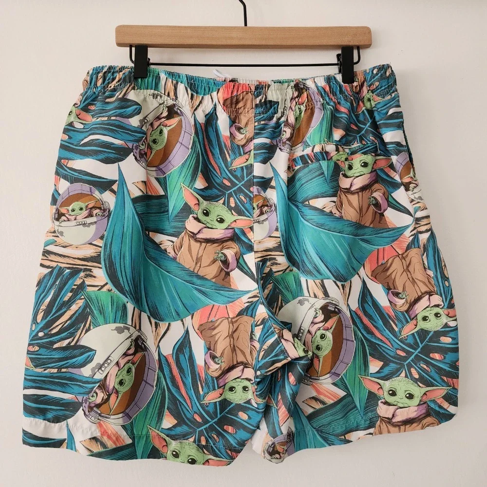 Star Wars Baby Yoda‎ swim trunks Hawaiian floral mens size XL